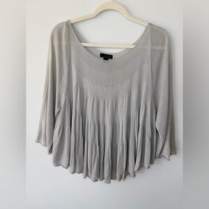LINE Flowy Mesh Blouse – Grey – Size S – Elegant Draped Top